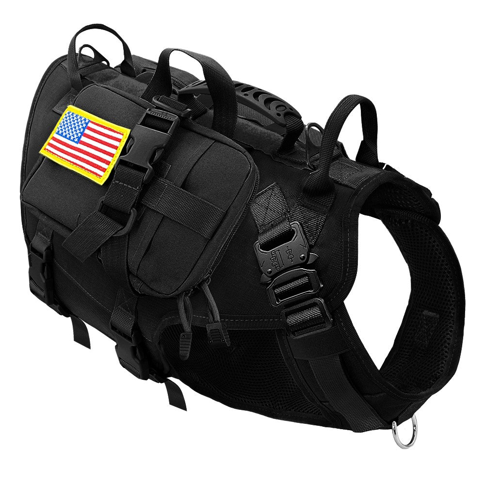 Colete Tático Militar para Cães, Sem Puxão, para Cães de Médio e Grande Porte, Treinamento, Caminhada, Colete Molle para Cães com Bolsos