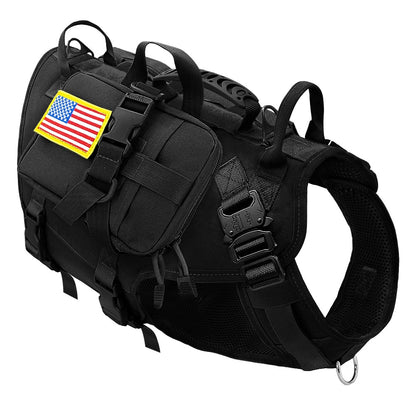Colete Tático Militar para Cães, Sem Puxão, para Cães de Médio e Grande Porte, Treinamento, Caminhada, Colete Molle para Cães com Bolsos