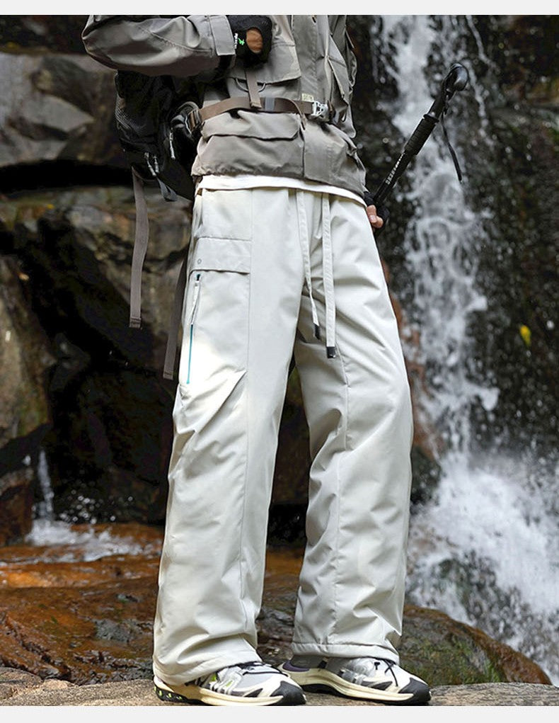 Calças de inverno masculinas para caminhada, impermeáveis, à prova de vento, calças de montanhismo, para manter aquecido, acampamento, trekking, esqui, calças com bolso com zíper