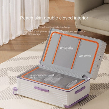 New Wide Tie Rod Luggage Front Opening Laptop Bag Multifunctional Travel Suitcases 20 inch Cabin Bag 24-30''Large Size Suitcases