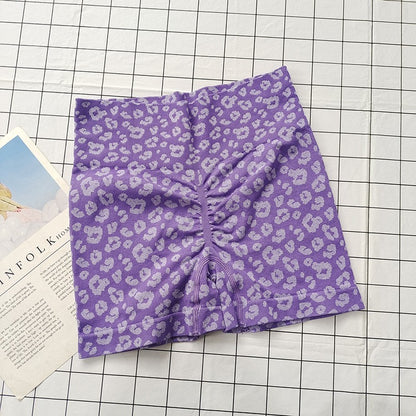 Women's Leopard Print High-Waisted Biker Shorts-Peach Butt-Lifting,Slim-Fit,Quick-Drying,Stretchy for Running,Yoga & Fitness