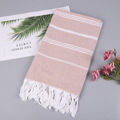 100X180cm oversized tassel Turkish cotton towel, blanket, suitable for bathing, beach,swimming pool, SPA, gym Striped bath towel