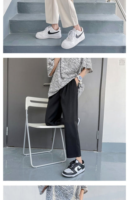 2025 Loose Men's Suit Solid Color Blazers Formal Office Pants Business Trousers Community Fashion Dress Korean Male Clothing X40