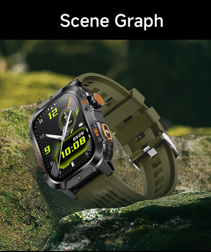 2026 Militar Grau Built-in GPS Posição 2.01" Smart Watch Homens 3ATM Impermeável Bússola 540mAh Bluetooth Chamada Smartwatches IOS
