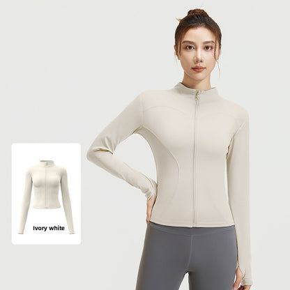 S-3XL New Style Workout Jacket Women Seamless Sports Outerwear Yoga Running Coat Stretchy Zip Up Gym Wear Slim Fit Breathable