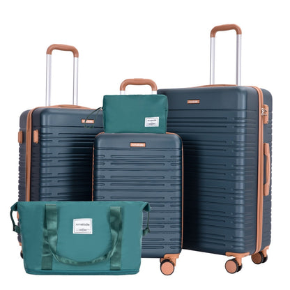 Conjuntos de Malas com 3 Peças e Rodas Duplas Giratórias, Conjunto de Malas de Viagem Rígidas em ABS com Trava TSA
