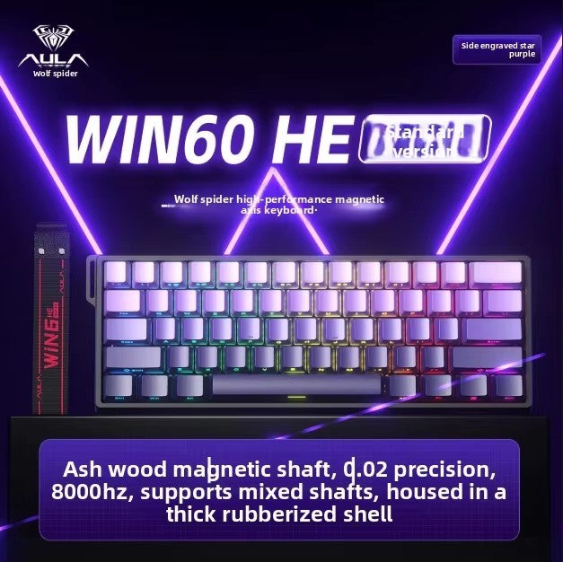 Teclados Win60 Win68 Aula com Teclas Magnéticas 8K, Teclado Mecânico para Jogos, Teclado com Fio para Esports com Luz RGB e Hot-Swap para PC Gamer (Presente)