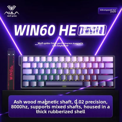 Teclados Win60 Win68 Aula com Teclas Magnéticas 8K, Teclado Mecânico para Jogos, Teclado com Fio para Esports com Luz RGB e Hot-Swap para PC Gamer (Presente)
