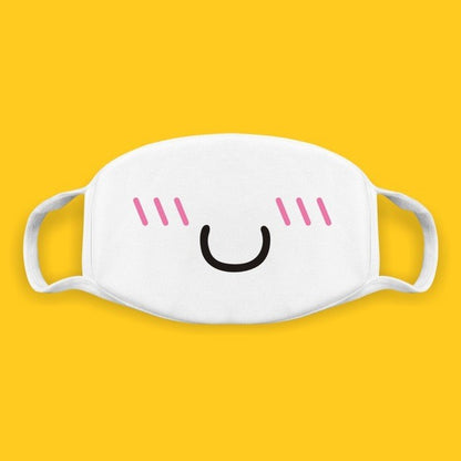 Super Cute Expression Smile Breathable Mouth Face Mask For Korean Black Kpop Unisex Kawaii Face Mouth Muffle Mask Cotton Anime