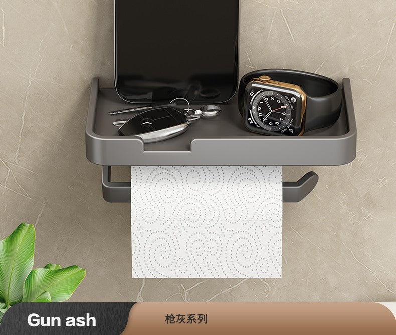 Toilet Paper Holder Aluminium Storage Rack Kitchen Towel Placement Of Seasoning Bottles Bathroom Wall Roll Of Paper Phone Storag