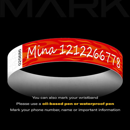 Red Flame 250pcs Tyvek Wristbands Colored Paper Event Wrist Bands Party Games Competitions Guest Gifts