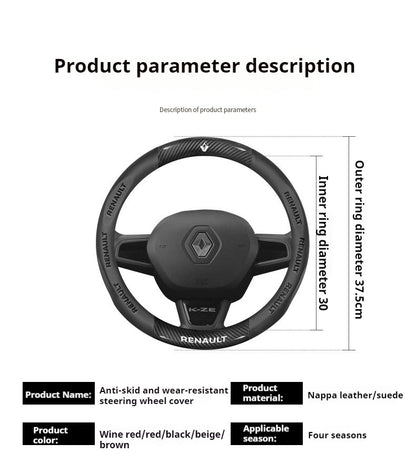 Capa de Volante de Carro em Fibra de Carbono para Renault Scenic Clio Laguna 2 3 4 5 Kangoo Fluence Megane Trafic Talisman Twingo Kaptur