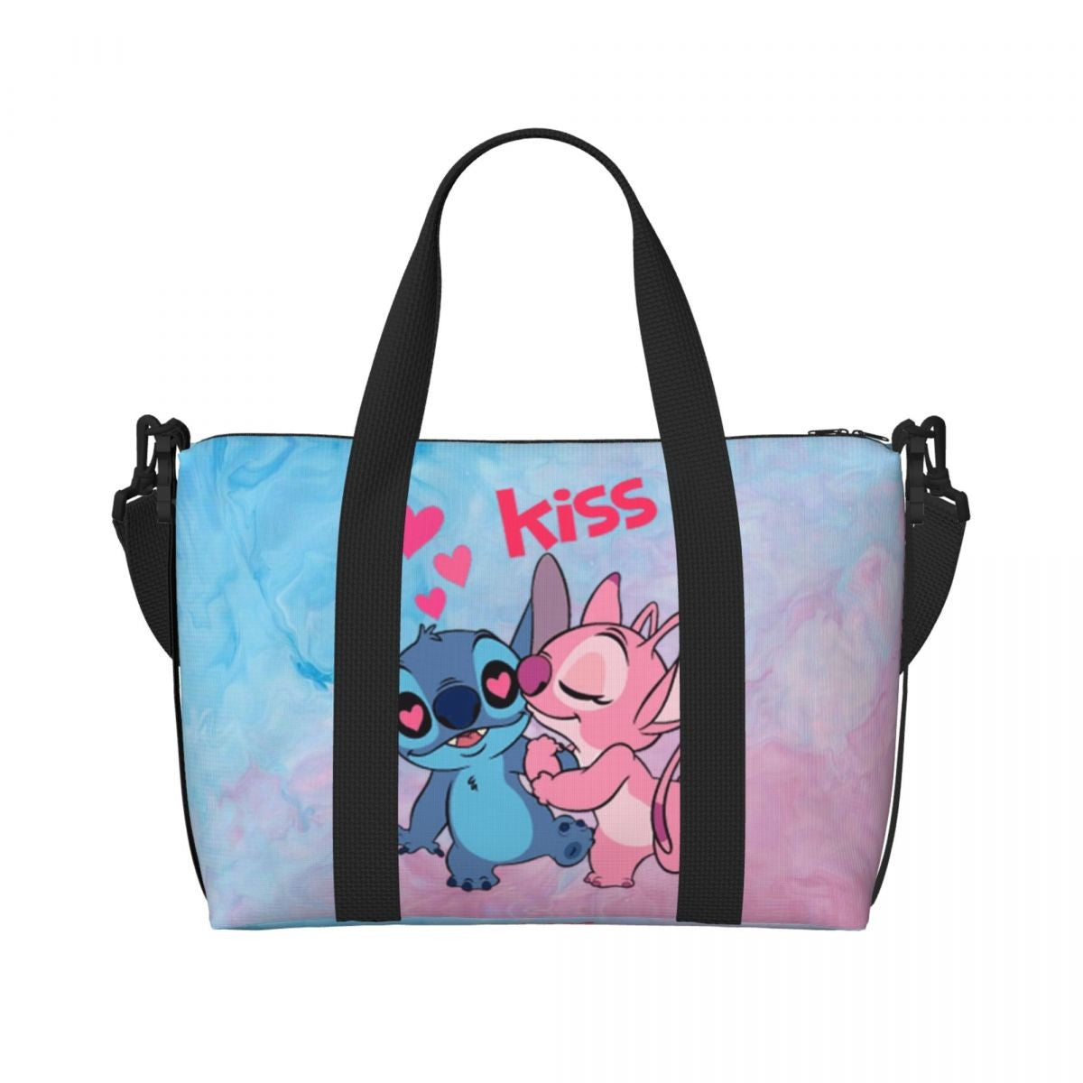 Custom Large SLilo And Stitch Cartoon Tote Bag Women Anime Shopping Shoulder Beach Gym Travel Bag