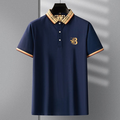 Men's Summer New Luxury Short Sleeve High Quality Designer Pattern Embroidered Anti Wrinkle Polo Shirt Business Casual T-shirt