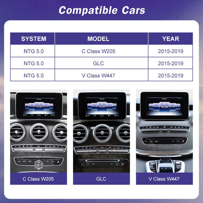 Wireless Carplay Linux Screen for Mercedes Benz W205 GLC A C V Class W447 CLA GLA 2015-2019 GPS With Android Auto Car Multimedia