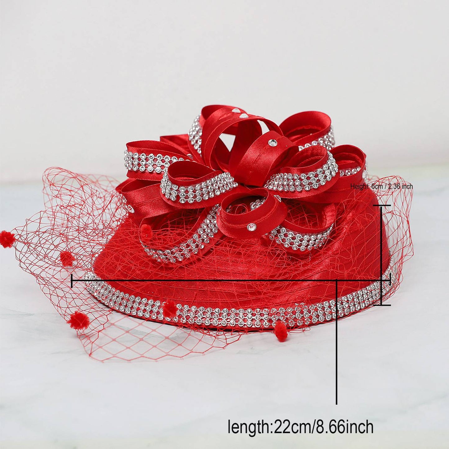 FS Red Wedding Fascinators Pillbox Hats para Mulheres com Véu de Flores Chapéu para Igreja Kentucky Derby Boné Cocktail Tea Party Chapéu de Cabeça