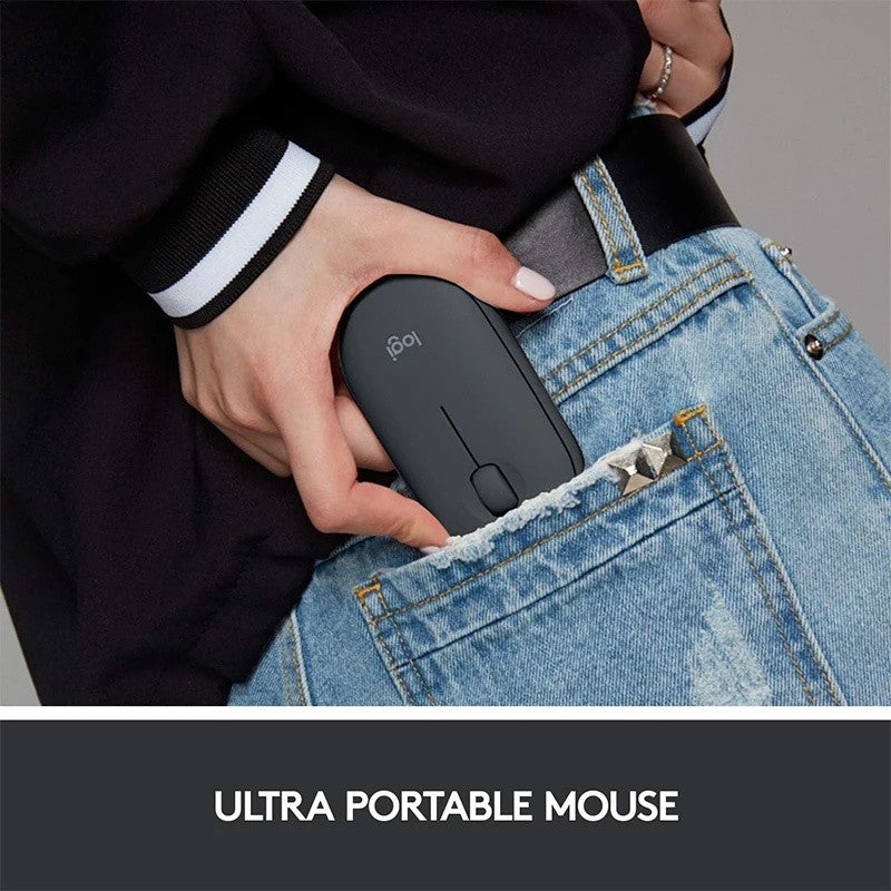 Mouse sem fio Bluetooth para notebook e tablet Logitech PEBBLE M350 Mouse leve e fino Mute Mini mouse de escritório