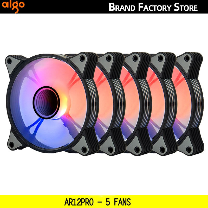 Aigo AR12PRO Computer Case Fan Ventoinha PC 120mm RGB Fan 4pin PWM CPU Cooling Fan 3pin5v Unlimited Space Argb 12cm Ventilador