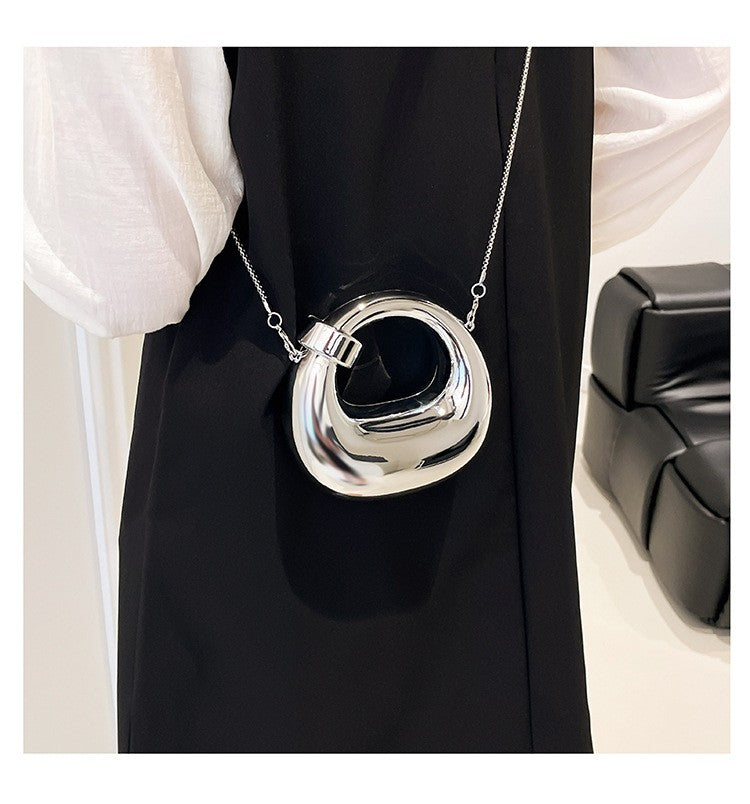 Fashion Crescent Mini Acrylic Chain Evening Bag for Women, Shoulder and Crossbody Bag