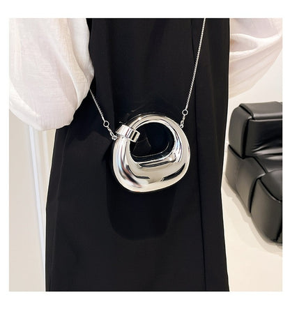 Fashion Crescent Mini Acrylic Chain Evening Bag for Women, Shoulder and Crossbody Bag