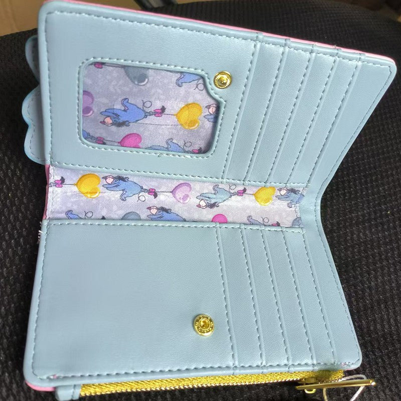 New Disney Loungefly Cute Love Donkey Wallet Cartoon Pink Card Bag Zero Wallet Girl Birthday Gift Casual Wallet