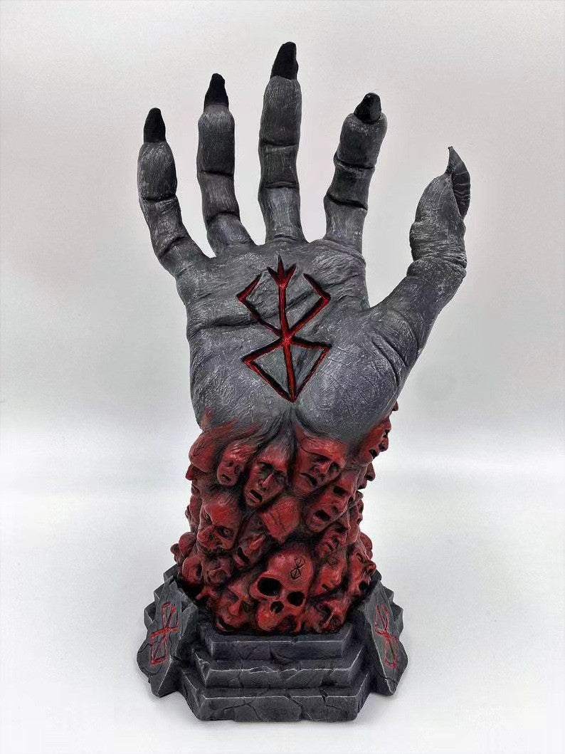 Berserk Figure Hand of God Statue Anime Handcraft Resin Ornament Halloween Skeleton Figurine Craft Desk Decoration Scary Props