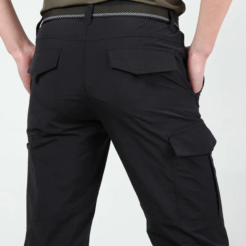 Calça Cargo Tática Masculina de Verão Leve Casual Impermeável Calça Casual Resistente ao Desgaste Multibolsos para Caminhada ao Ar Livre