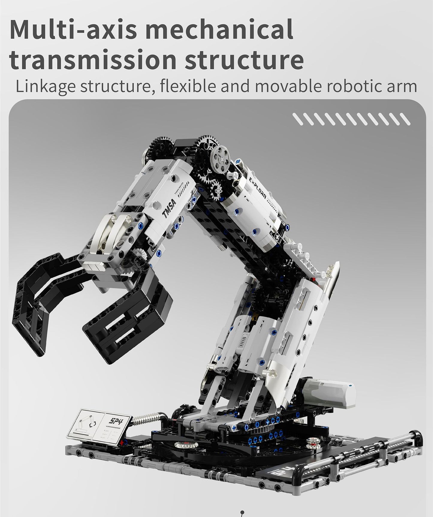 Brinquedo de Controle Remoto Programável com Blocos de Construção de Braço Robótico STEM Aprendizagem Cultivo do interesse em engenharia mecânica