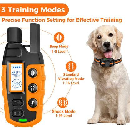 Coleira de Treinamento Elétrica para Cães 3300 Pés Controle Remoto à Prova D'água para Animais de Estimação de 5-120 lbs com Choque e Vibração