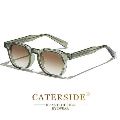 Óculos de Sol Retrô Punk CATERSIDE Masculino Armação Pequena Quadrada Design Personalizado Óculos de Sol Feminino Viagem Festa Negócios Festival Presente