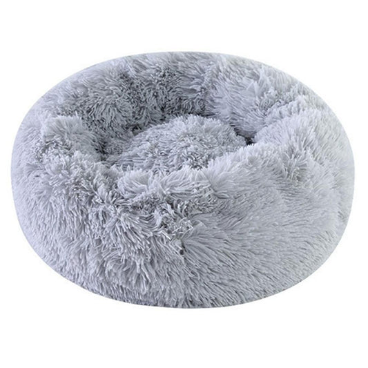 Almofada de Cama para Gatos e Cães de Pelúcia Macia e Quente com Pelo Sintético, Cama Redonda Calmante em Formato de Donut Confortável e Lavável para Cães e Gatos de Pequeno e Médio Porte