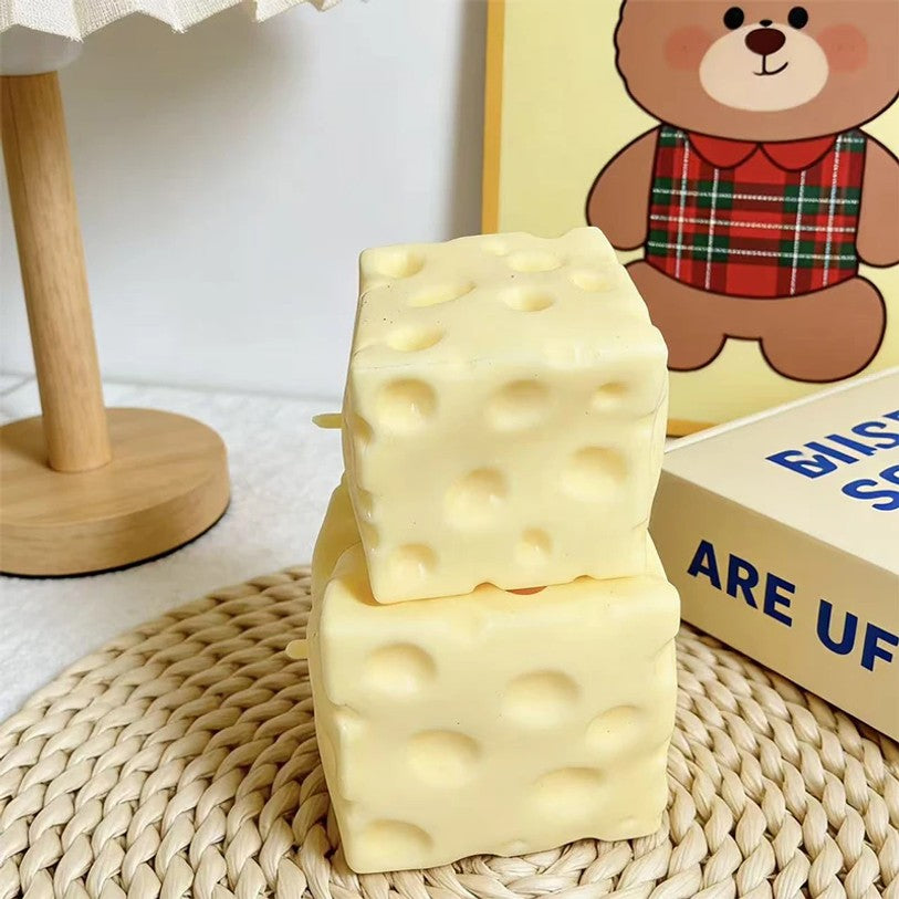 Genuine Vaseline Filled Giant Cheese Squishy Toy 1/3Pcs Soft Squeeze Stress Relief Ball Cute Cheese Shape Slow Rebound Fidget