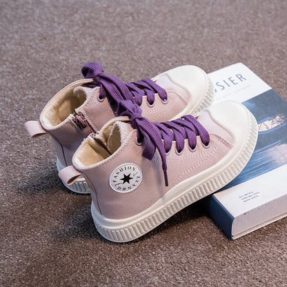 Children sports shoes outdoor indoor boys and girls non-slip canvas shoes campus students