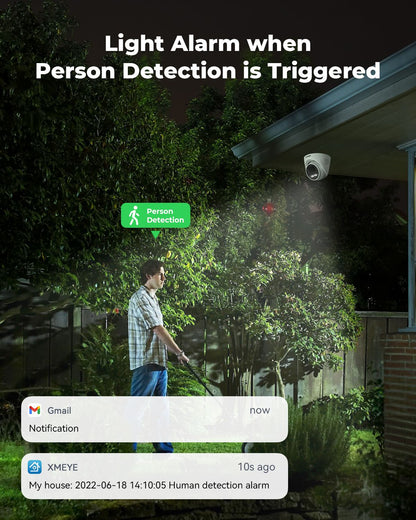 H.View 8Mp Poe Ip Camera Ai Face Detection 4K Cctv Security Camera Outdoor Dome Audio Video Surveillance Recorder xmeye app nvr