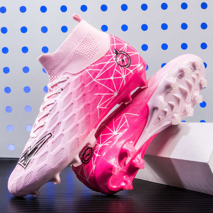 Men's High Top Soccer Shoes Long Spikes Football Shoes Professional Athletic Training Soccer Cleats Lightweight Football Cleat