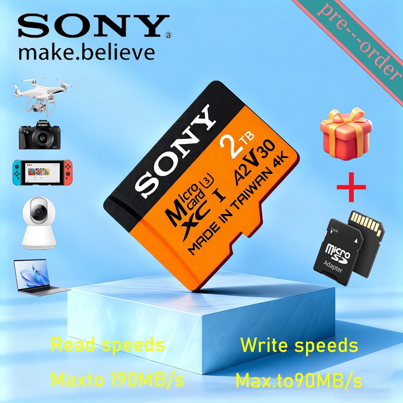 Cartão de Memória Sony 2TB 1TB 512GB 256GB 128GB 64GB Mini SD TF Micro Cartão para Nintendo Switch Alta Velocidade Classe10 V30