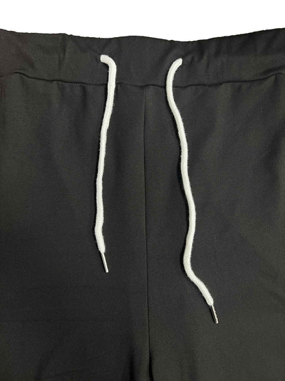 Plus size European and American cross-border  autumn and winter new casual solid color pocket leggings