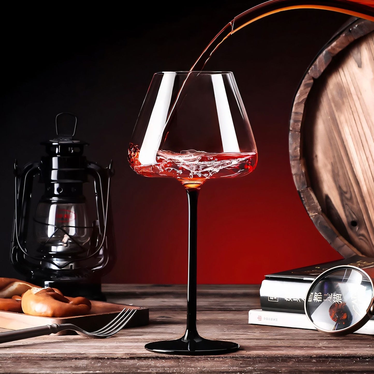 Copo de vidro transparente com base preta e pé alto, taça de champanhe criativa, taças de vinho, copo de coquetel, utensílios de vinho domésticos