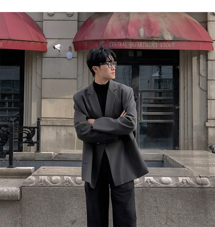 2024 Spring Summer Men Formal Blazers Men Korean Fashion Loose Casual Dress Jacket Men Harajuku Social Suit Jacket Clothing