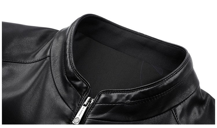 Spring and Autumn New Men's Lapel Leather Jacket Male Business Casual Middle-aged Men's Handsome Short Leather Coat Jackets 2025