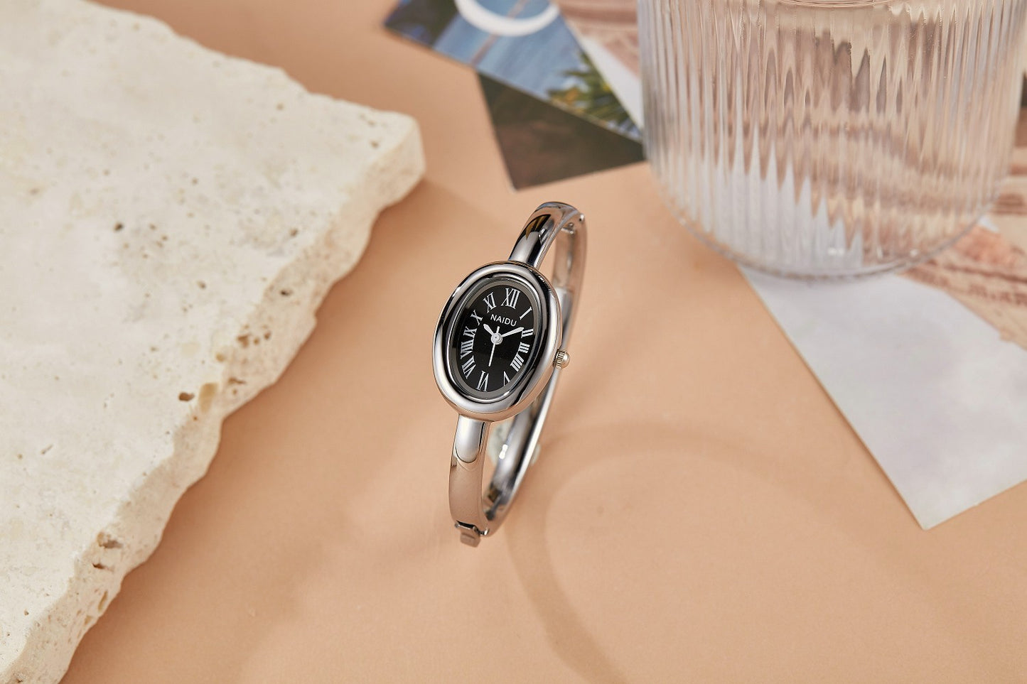 Fashionable Luxury Elegant ladies' Bracelet Watch Roman Numeral Oval Waterproof Women's Quartz Watch reloj ???? ??????? ????????