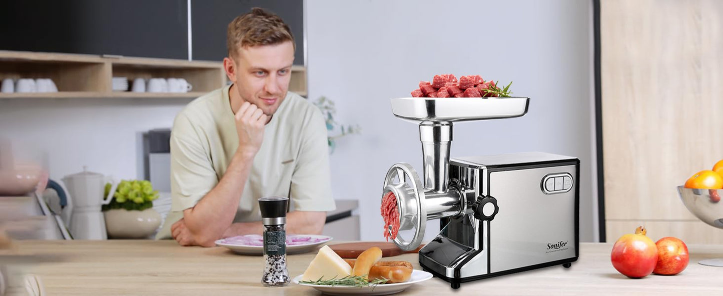Moedores de Carne Elétricos 3000W Aço Inoxidável Picador Pesado Triturador de Salsicha Processador de Alimentos Eletrodomésticos Moedor Sonifer
