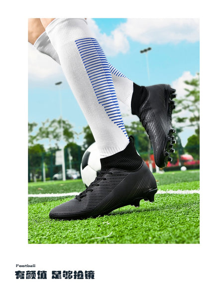 Men Fast Soccer Shoes Professional TF/FG Indoor Futsal Football Field Boot Unisex Society Cleats Long Spikes Sneaker Comfortable