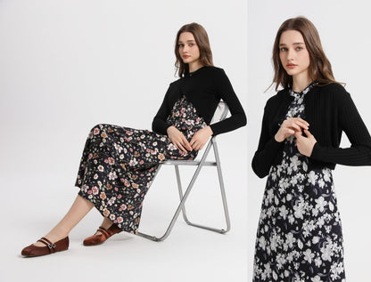 AS 2025 spring summer elegance satin dress + knitted top match set maxi floor le