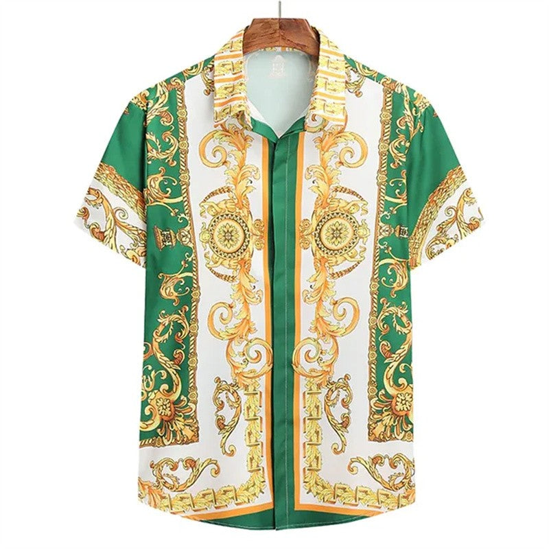 2023 Unisex Breathable Hawaiian Shirts Baroque French Men's Shirts 3D Printi High Fashion Street Loose Men's Streetwear Shirts