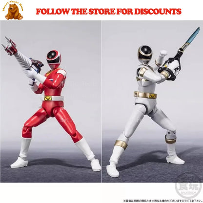 Bandai Genuíno SHODO Super Sentai Anime Figura Denji Sentai Megaranger Brinquedos de Ação Meninos Meninas Presente de Natal Modelo Colecionável