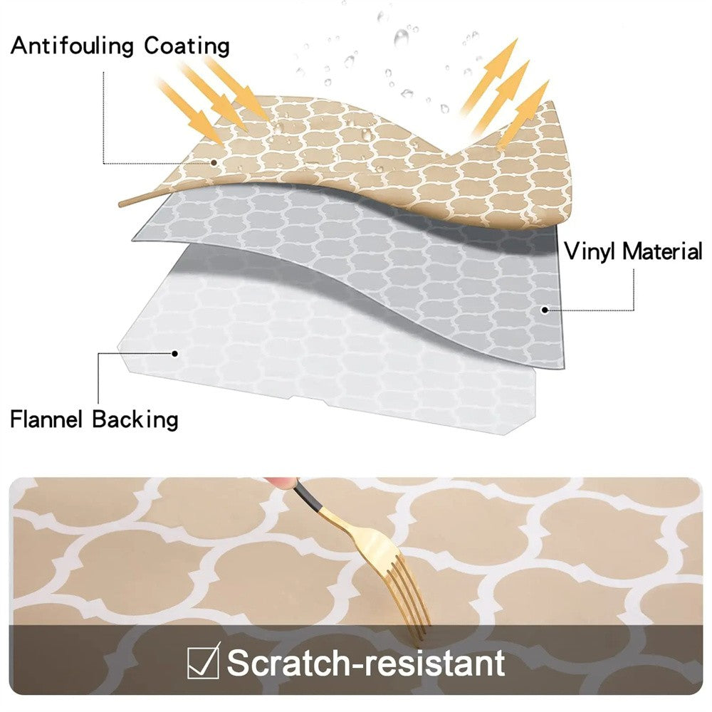 Homaxy Waterproof Tablecloth Heat-Resistant Round PVC Table Cloth For Wedding Kitchen Dining Desk Moroccan Table Coat Wash Cover