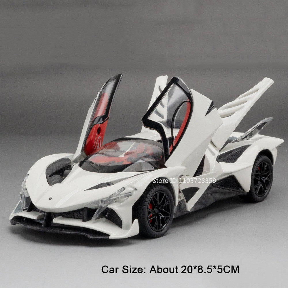 1:24 Apollo EVO Miniatura Carro Esportivo de Brinquedo Liga Fundido Som Luz Portas Abertas Fricção Supercarro Presentes para Crianças