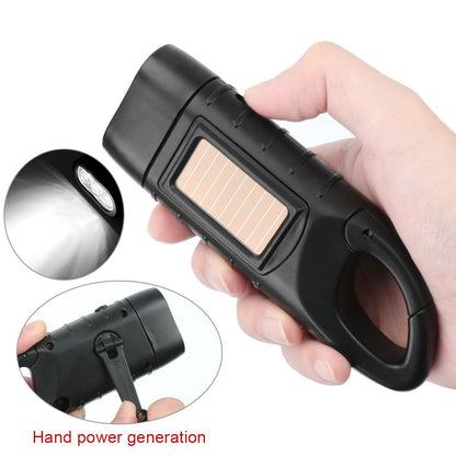 Solar Led Flashlights Portable Hand Cranked Dynamo Torch for Outdoor Riding Camping Power Hiking Long-range Emergency Lantern