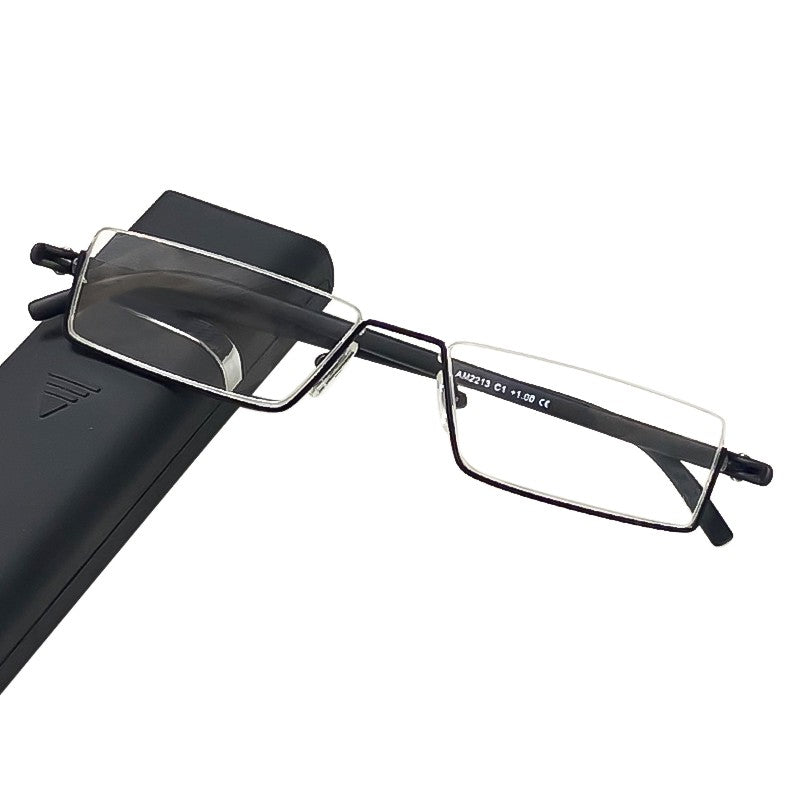May Flower Metal Anti-Blue Light Reading Glasses Men Half Frame Prescription Eyeglasses Male TR90 Eyewear With Case óculos +1.75